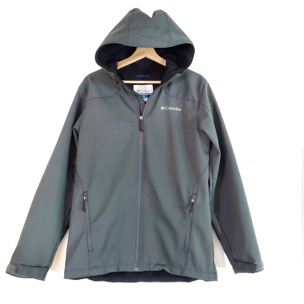 Columbia Size Medium Stratus Hooded Softshell Lined Outdoor Water Wind Jacket